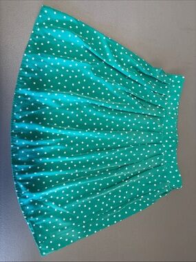 dina be Teal Circle Skirt with White Square Dot Print